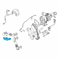 OEM 2004 Chevrolet Silverado 2500 HD Shield, Exhaust Turbo Inlet Pipe Heat Diagram - 97223942