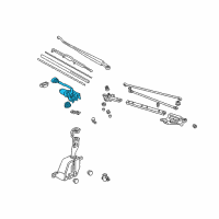 OEM Honda Civic del Sol Motor, Front Wiper (Mitsuba) Diagram - 76505-SR3-A01