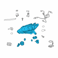 OEM 2010 Lexus HS250h Headlamp Unit With Gas, Right Diagram - 81145-75101