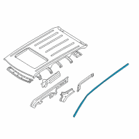 OEM 2000 Nissan Quest Weatherstrip-Roof Drip, LH Diagram - 76843-7B000