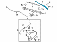 OEM 2022 GMC Sierra 3500 HD Wiper Arm Diagram - 23387855