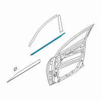 OEM Hyundai Kona Weatherstrip Assembly-Front Door Belt Outside RH Diagram - 82220-J9000