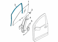 OEM 2022 Nissan Frontier GLASS RUN RUBBER-FRONT DOOR RH Diagram - 80330-9BU0B