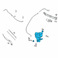 OEM Hyundai Genesis Coupe Windshield Washer Reservoir Assembly Diagram - 98620-2M500