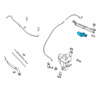 OEM 2014 Hyundai Genesis Coupe Windshield Wiper Motor Assembly Diagram - 98110-2M000