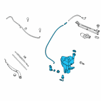 OEM 2014 Hyundai Genesis Coupe Reservoir & Pump Assembly-Washer Diagram - 98610-2M500