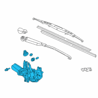 OEM 1997 Honda Civic Motor Assembly, Rear Windshield Wiper Diagram - 76700-S03-003