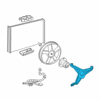 OEM 1996 Oldsmobile Cutlass Supreme Bracket Kit, Engine Electric Coolant Fan Diagram - 22136922