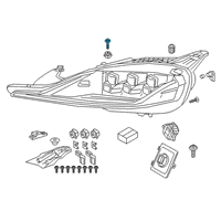 OEM Toyota GR Supra Headlamp Assembly Screw Diagram - 90118-WA238