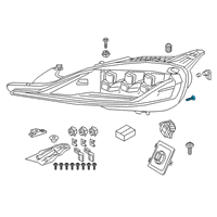OEM Toyota GR Supra Headlamp Assembly Retainer Screw Diagram - 90118-WA227