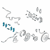 OEM Nissan Rogue Sport Hardware Kit-Rear Disc Brake Pad Diagram - D4080-4CA0A