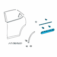 OEM 2019 Lexus RX450hL MOULDING Sub-Assembly, Rear Door Diagram - 75075-48140