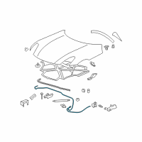 OEM 2008 Pontiac Solstice Cable Asm-Hood Primary Latch Release Diagram - 15773638