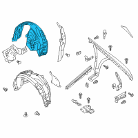 OEM 2014 Lincoln MKS Fender Liner Diagram - DA5Z-16103-A