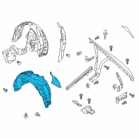 OEM 2013 Lincoln MKS Fender Liner Diagram - DA5Z-16102-A