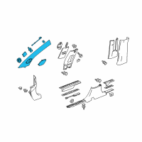 OEM 2016 Cadillac SRX Weatherstrip Pillar Trim Diagram - 23202673