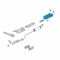 OEM 2002 Acura RSX Muffler Set, Exhaust Diagram - 18030-S6M-000