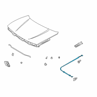 OEM 2004 Chevrolet Tracker Cable, Hood Primary Latch Release Diagram - 91175217