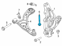 OEM 2021 Ford Mustang Mach-E Lower Control Arm Rear Bolt Diagram - -W720778-S439