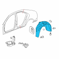 OEM 2018 Cadillac ATS Wheelhouse Liner Diagram - 23130487