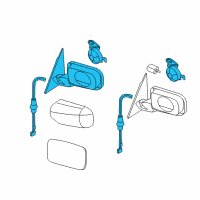 OEM 2004 BMW 325Ci Heated Outside Mirror, Left Diagram - 51-16-7-890-467