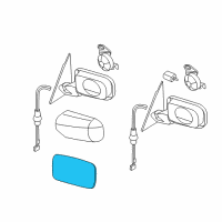 OEM 2007 BMW 750Li Mirror Glass, Heated, Plane, Left Diagram - 51-16-8-247-133