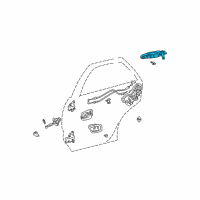 OEM 2003 Lexus RX300 Rear Door Outside Handle Assembly, Left Diagram - 69240-48020-A0