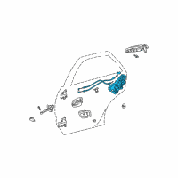 OEM 2003 Lexus RX300 Rear Door Lock Assembly, Right Diagram - 69050-48010