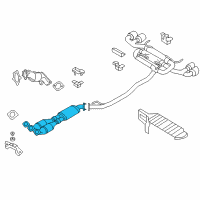 OEM 2009 Nissan GT-R Exhaust, Sub Muffler Assembly Diagram - 20300-JF00A