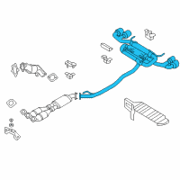 OEM 2011 Nissan GT-R Exhaust, Main Muffler Assembly Diagram - 20100-KB50A