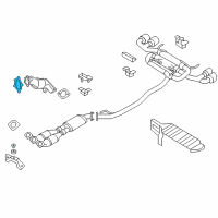 OEM 2011 Nissan GT-R Turbocharger Outlet Gasket Diagram - 14445-JF01A