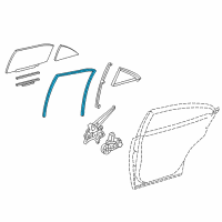 OEM 2017 Lexus ES350 Run, Rear Door Glass Diagram - 68142-33121