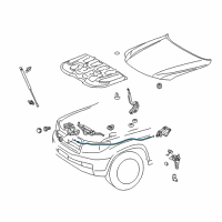 OEM 2014 Lexus LX570 Cable Assy, Hood Lock Control Diagram - 53630-60140