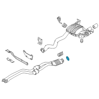 OEM 2009 BMW 135i Exhaust Pipe Connector Gasket Rear Diagram - 18-11-7-553-130