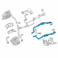 OEM 2013 Dodge Charger Front Catalytic Converter And Pipe Diagram - 68276680AA