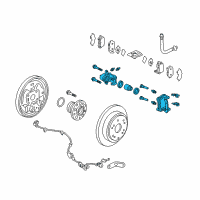 OEM 2010 Honda Odyssey Caliper Sub-Assembly, Right Rear Diagram - 43018-SHJ-A01