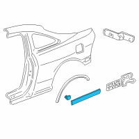 OEM 1994 Acura Integra Protector, Right Rear Fender (Paradise Blue Green Pearl) Diagram - 75304-ST7-A11ZA