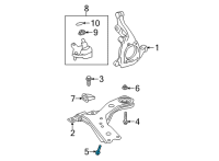 OEM Lexus NX350 Control Arm Bolt Diagram - 9010512407