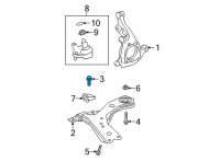 OEM Lexus NX450h+ Control Arm Bolt Diagram - 9010516092
