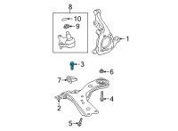 OEM 2021 Lexus ES250 Control Arm Bolt Diagram - 9010516092