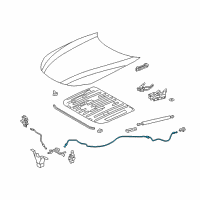 OEM 2018 Lexus LS500 Cable Assembly, Hood Lock Diagram - 53630-50080