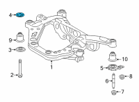 OEM Toyota RAV4 Prime Suspension Crossmember Cushion Diagram - 52281-06040