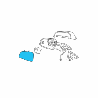 OEM 2008 Saturn Aura Glass, Outside Rear View Mirror (W/Backing Plate) Diagram - 15902390