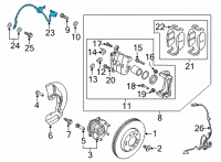 OEM 2022 Hyundai Santa Cruz HOSE-BRAKE FRONT, RH Diagram - 58732-P2100