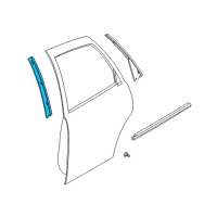 OEM 2000 Saturn LS Applique Asm, Rear Side Door Window Frame Front Diagram - 24427135