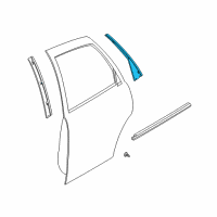 OEM Saturn LW2 Applique Asm, Rear Side Door Window Frame Rear Lower Diagram - 24427141