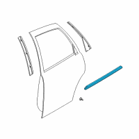 OEM Saturn L200 Sealing Strip, Rear Side Door Window Outer Diagram - 22679787