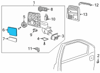 OEM 2021 GMC Sierra 3500 HD Mirror Glass Diagram - 84301410