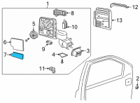 OEM 2022 GMC Sierra 2500 HD Mirror Glass Diagram - 84468914