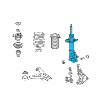 OEM Honda Civic Shock Absorber Unit, Left Front Diagram - 51606-SNX-A01